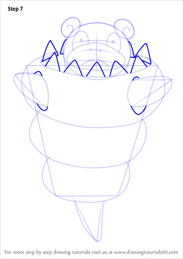 Learn How To Draw Mega Slowbro From Pokemon Pokemon Step By Step