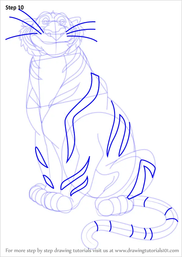 Learn How To Draw Rajah From Aladdin Aladdin Step By Step Drawing