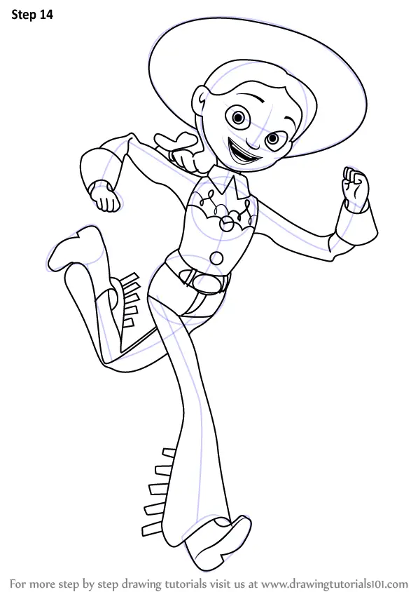 Step By Step How To Draw Jessie From Toy Story Drawingtutorials