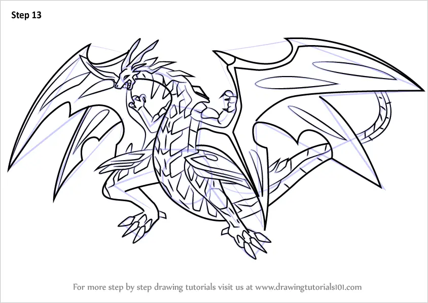Step By Step How To Draw Neo Dragonoid From Bakugan Battle Brawlers