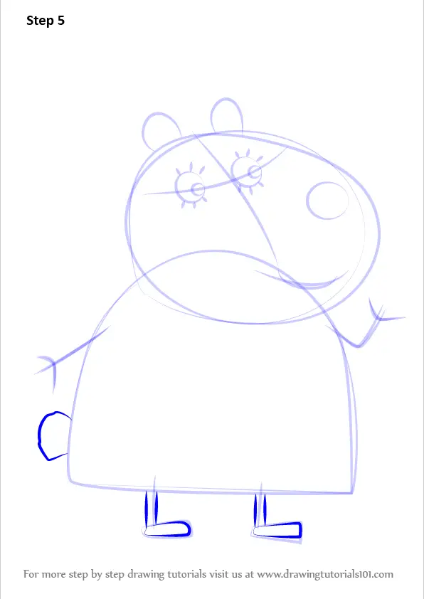 Learn How To Draw Mummy Sheep From Peppa Pig Peppa Pig Step By Step