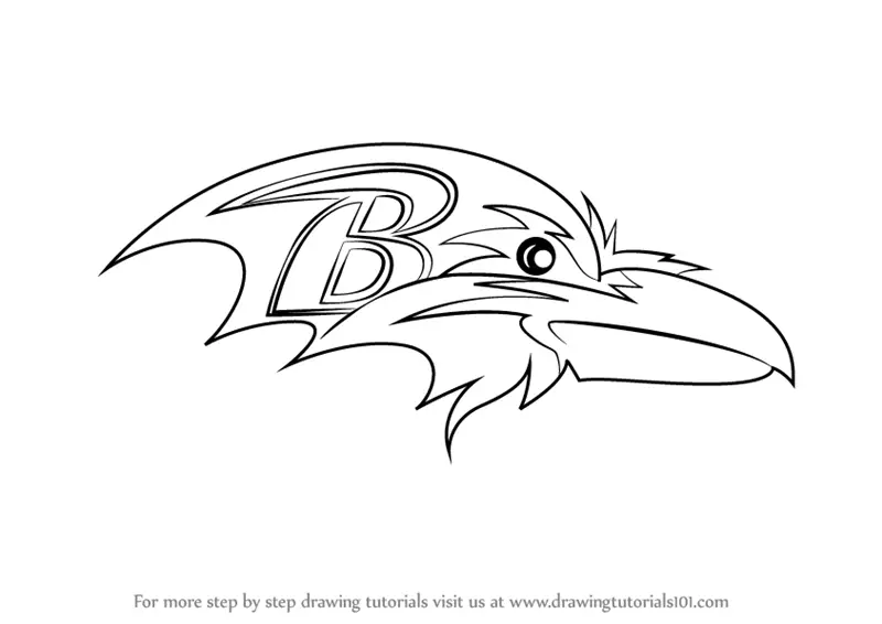 Learn How To Draw Baltimore Ravens Logo NFL Step By Step Drawing