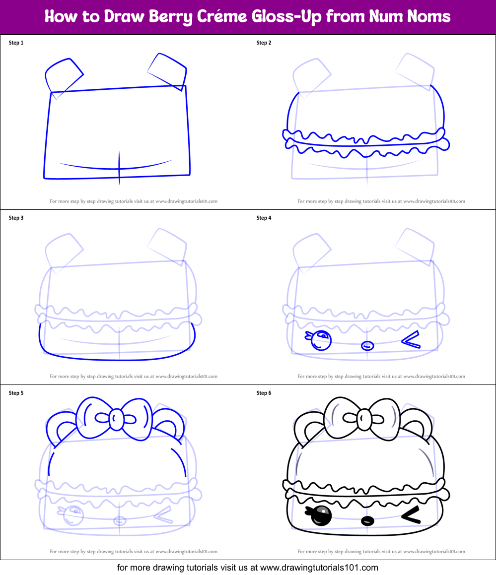 How To Draw Berry Cr Me Gloss Up From Num Noms Printable Step By Step