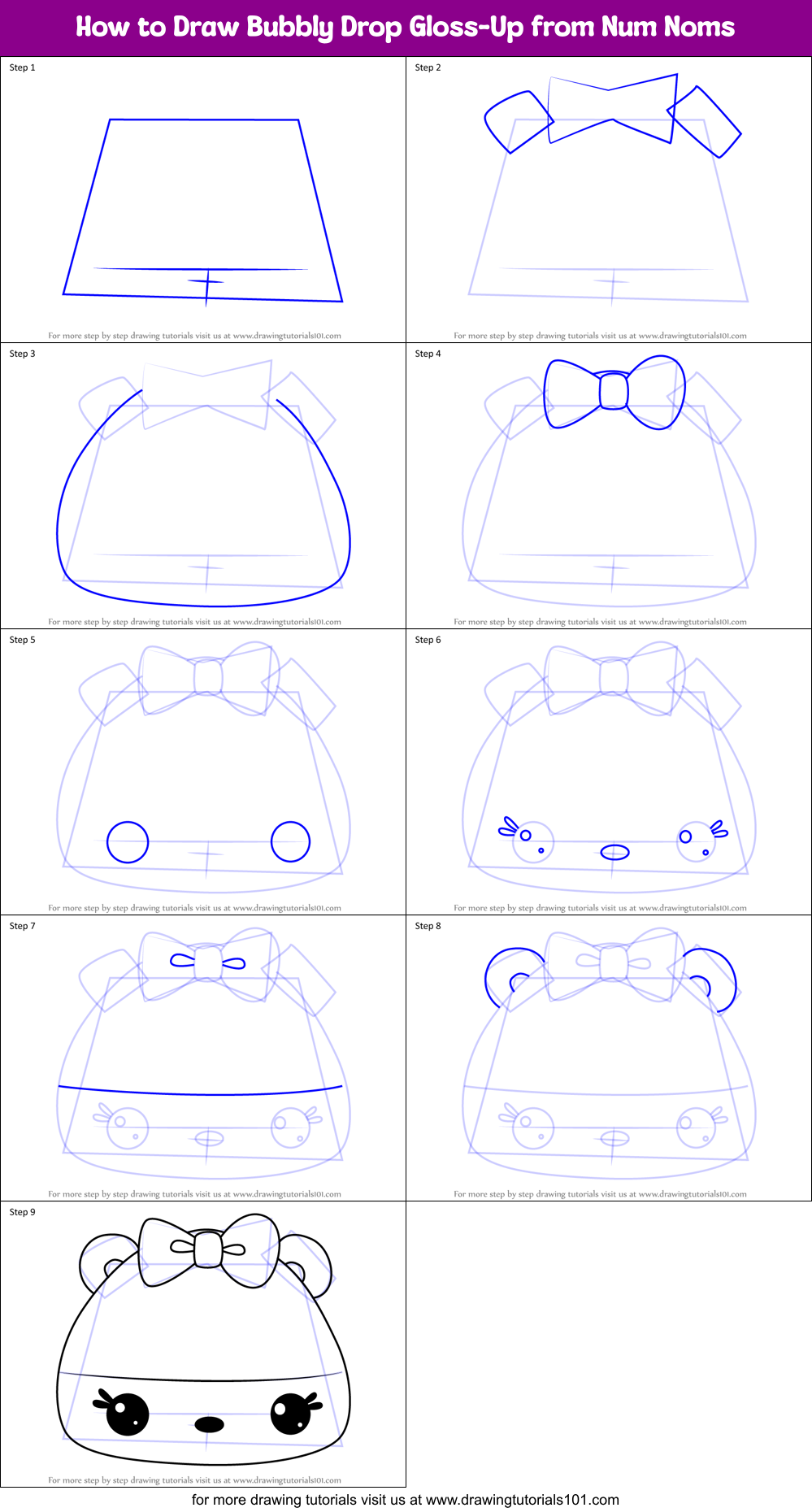 How To Draw Bubbly Drop Gloss Up From Num Noms Printable Step By Step