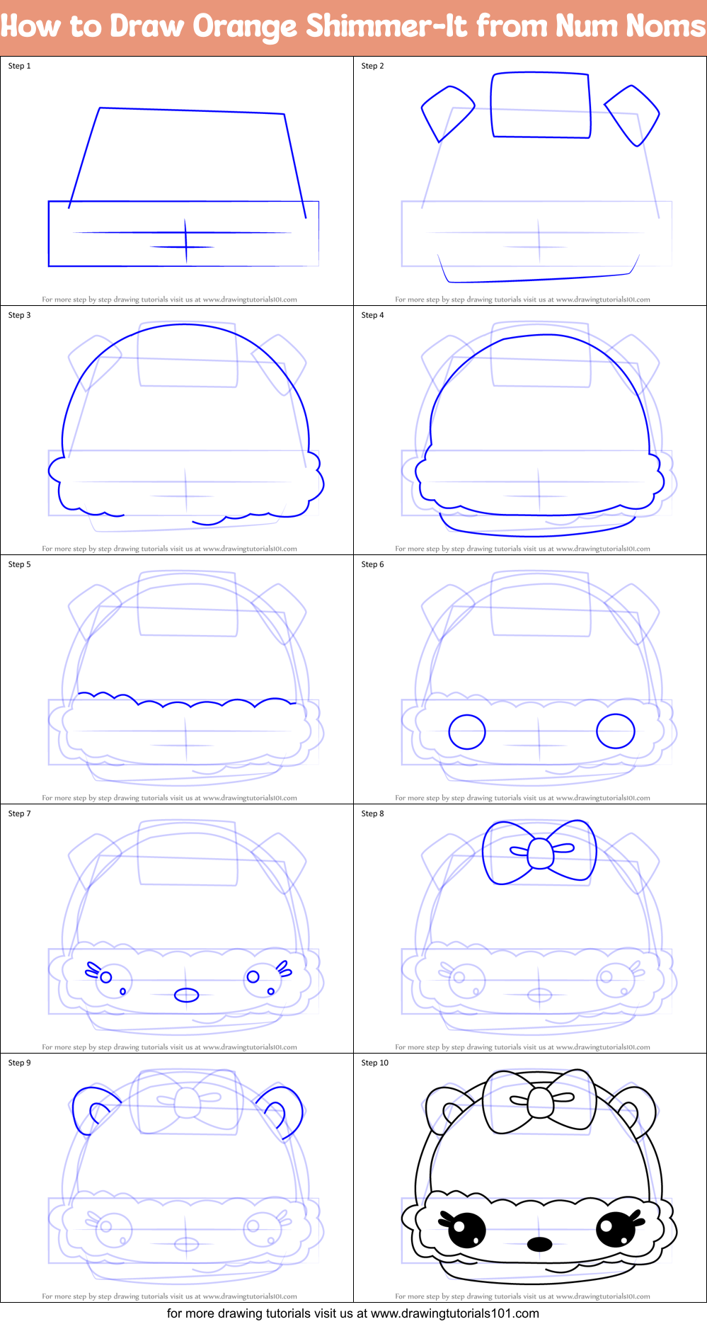 How To Draw Orange Shimmer It From Num Noms Printable Step By Step