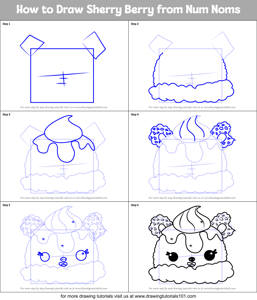 How To Draw Sherry Berry From Num Noms Printable Step By Step Drawing