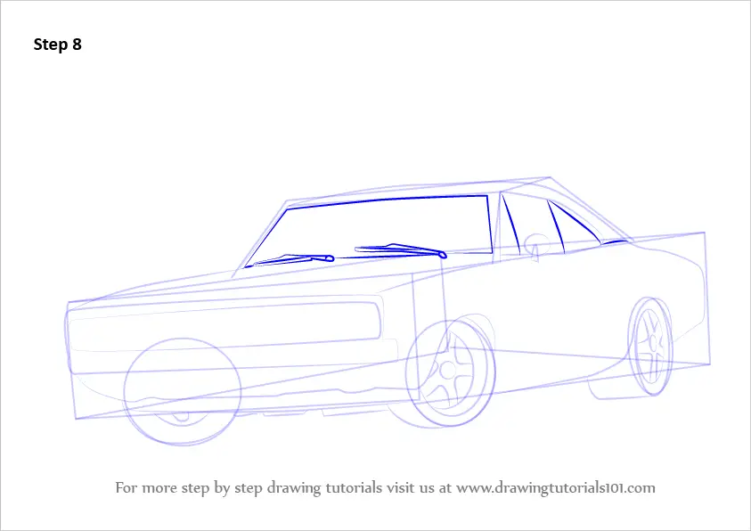 Learn How To Draw A Dodge Charger Cars Step By Step Drawing