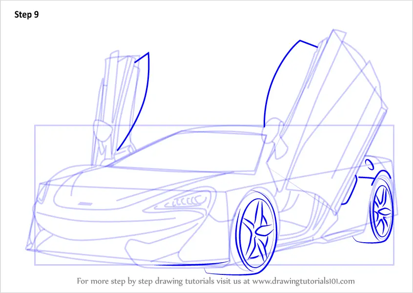 Learn How To Draw Mclaren 570s Sports Cars Step By Step Drawing