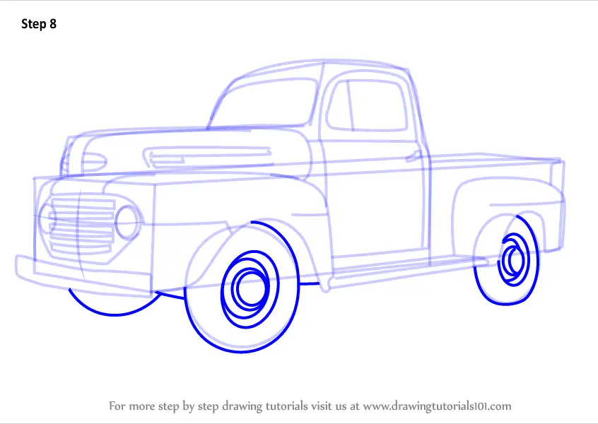 Learn How To Draw Vintage Truck V Vintage Step By Step Drawing