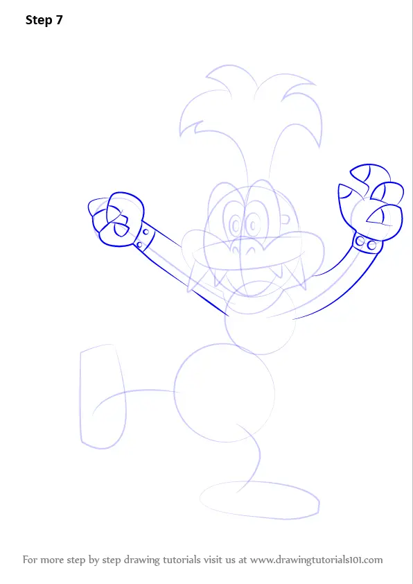 Step By Step How To Draw Iggy Koopa From Koopalings