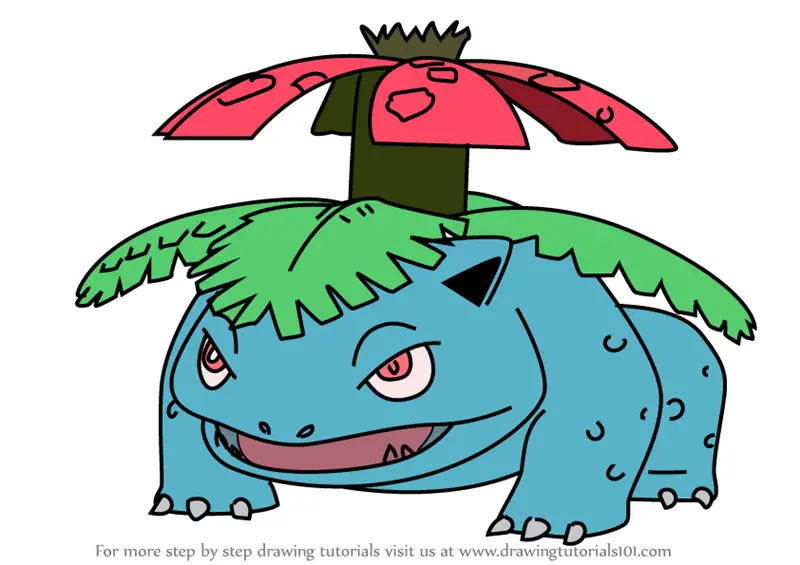 Learn How To Draw Venusaur From Pokemon Go Pokemon Go Step By Step