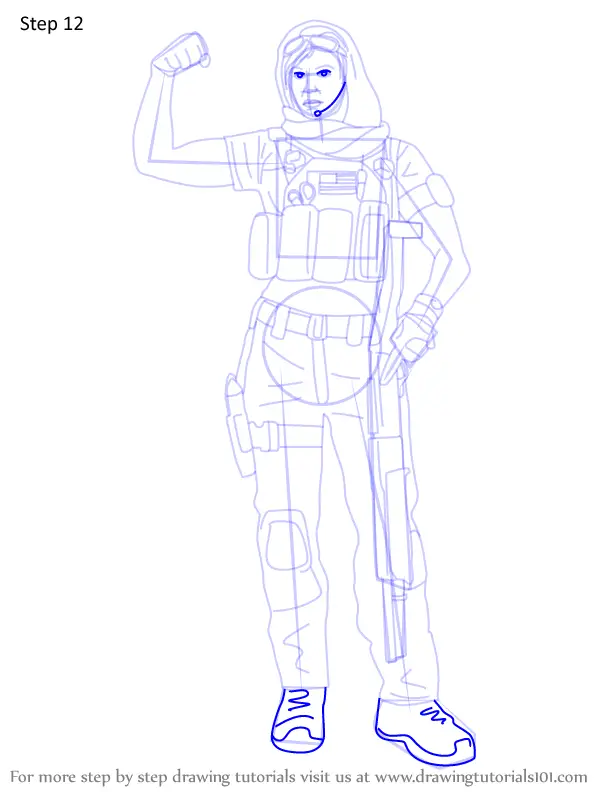 Learn How To Draw Valkyrie From Rainbow Six Siege Rainbow Six Siege