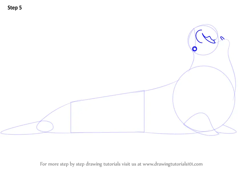 Learn How to Draw a Elephant Seal (Antarctic Animals) Step by Step