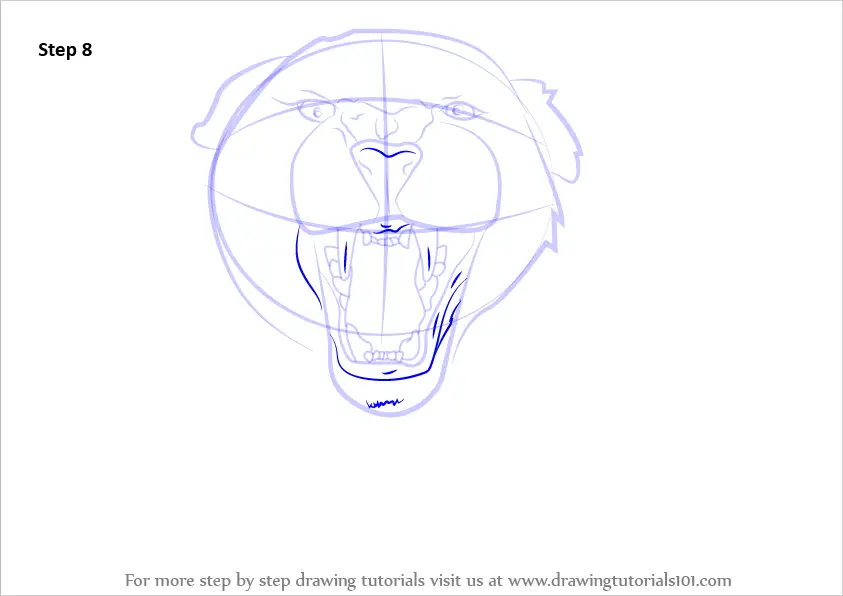 Learn How to Draw a Cheetah Growling (Big Cats) Step by Step : Drawing ...