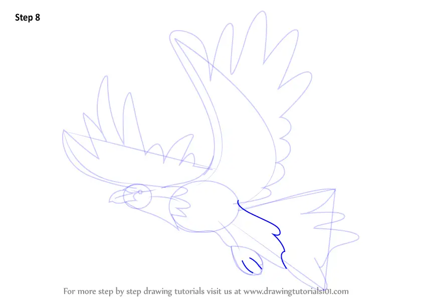 Learn How to Draw an Eagle for Kids (Birds) Step by Step : Drawing