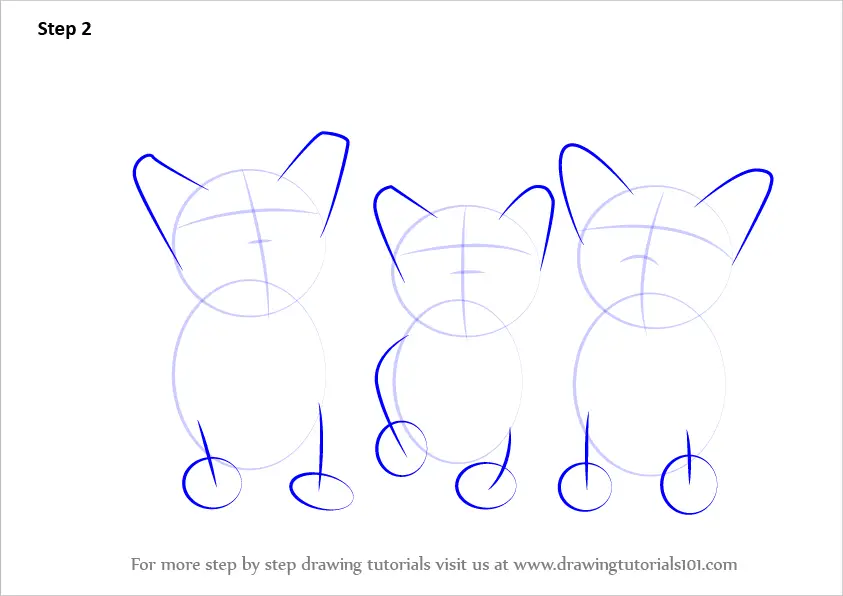 Learn How to Draw Three Kittens (Cats) Step by Step Drawing Tutorials