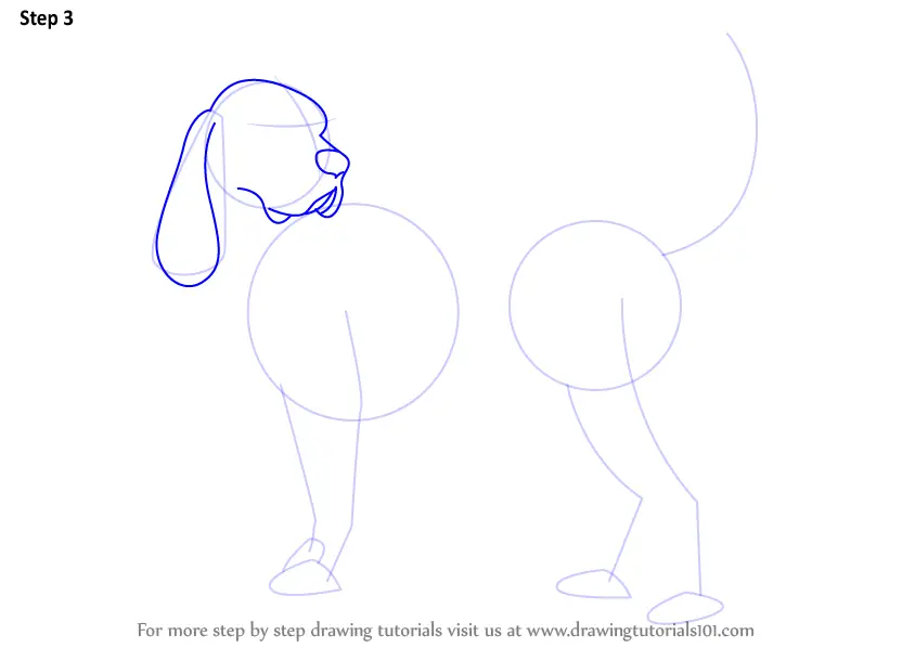 Step by Step How to Draw a Hound Dog