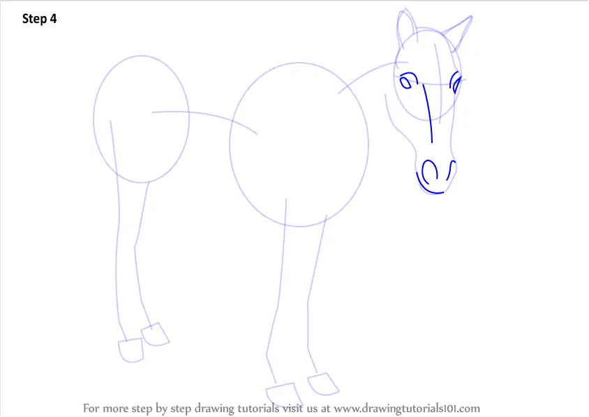 drawings of horses standing