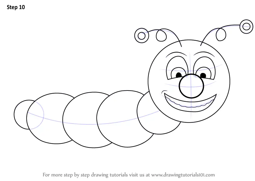 Learn How to Draw a Caterpillar for Kids (Insects) Step by Step