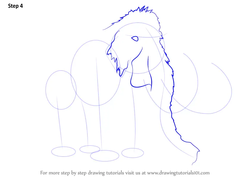 Step by Step How to Draw a Woolly mammoth : DrawingTutorials101.com