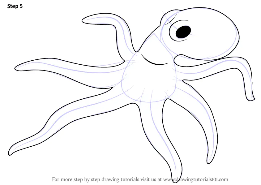 Learn How to Draw a Octopus (Sea Water Animals) Step by Step : Drawing  Tutorials