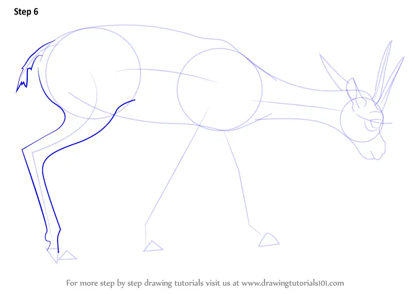 Learn How to Draw a Gazelle (Wild Animals) Step by Step Drawing Tutorials