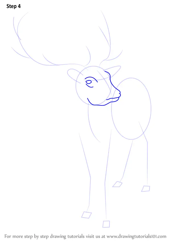 Learn How to Draw a Reindeer (Wild Animals) Step by Step Drawing