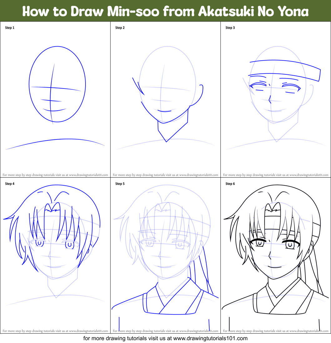 How to Draw Min-soo from Akatsuki No Yona printable step by step ...