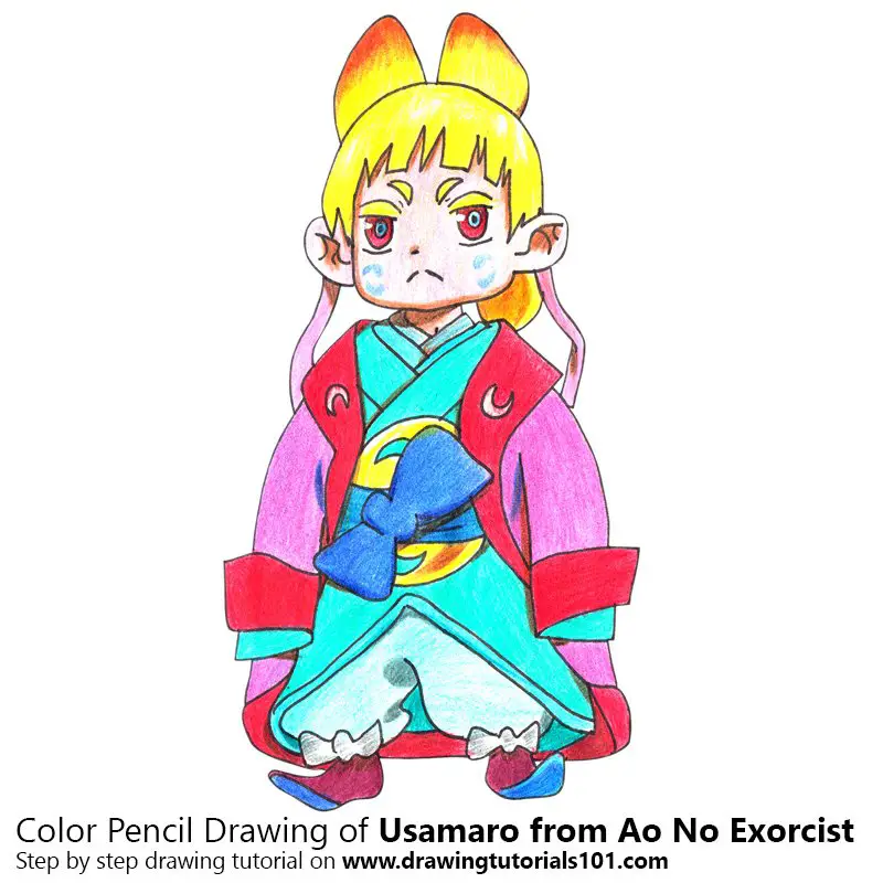 Usamaro from Ao No Exorcist Color Pencil Drawing
