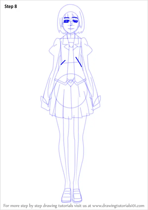 Step by Step How to Draw Ougi Oshino from Bakemonogatari ...