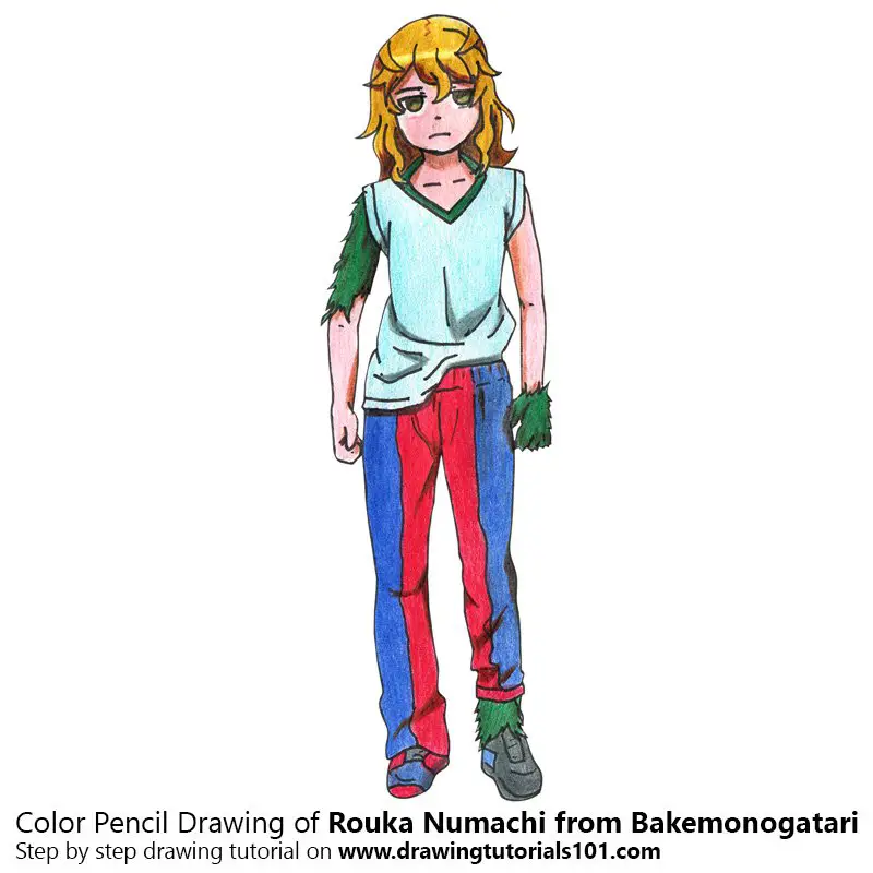 Rouka Numachi from Bakemonogata Color Pencil Drawing