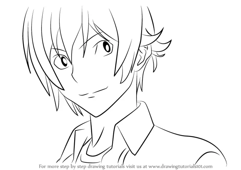 Step By Step How To Draw Moritaka Mashiro From Bakuman