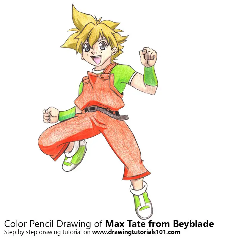 Max Tate from Beyblade Color Pencil Drawing
