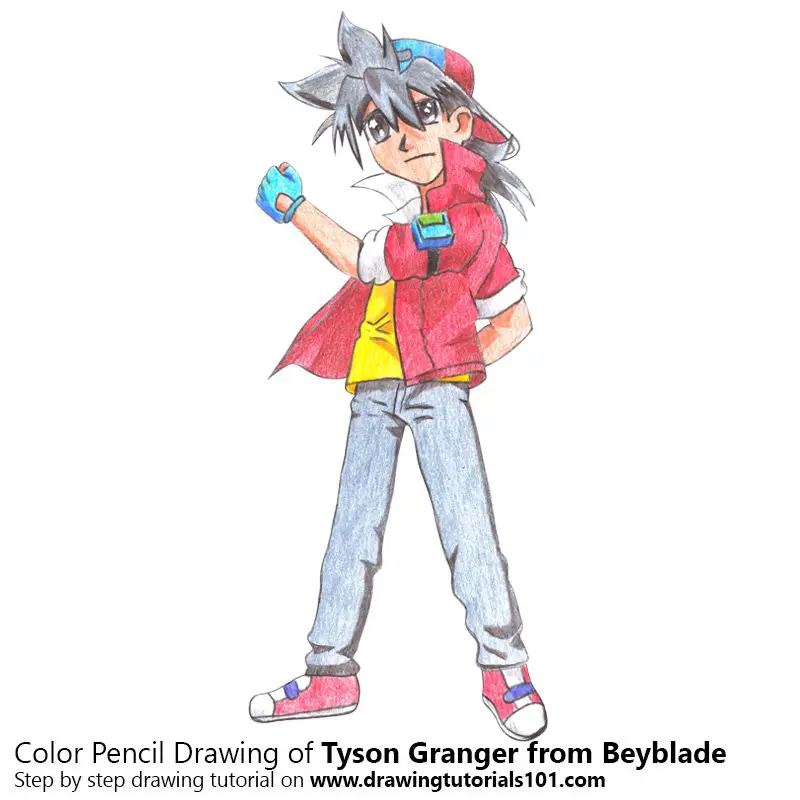 Tyson Granger from Beyblade Color Pencil Drawing