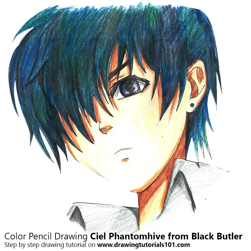 Ciel Phantomhive from Black Butler Color Pencil Drawing
