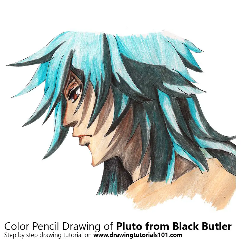 Pluto from Black Butler Color Pencil Drawing