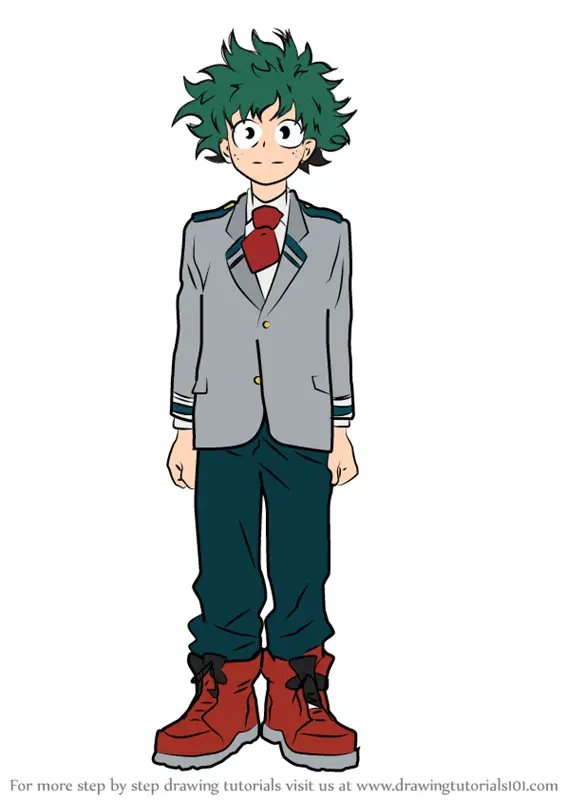 Learn How to Draw Izuku Midoriya from Boku no Hero Academia (Boku no ...