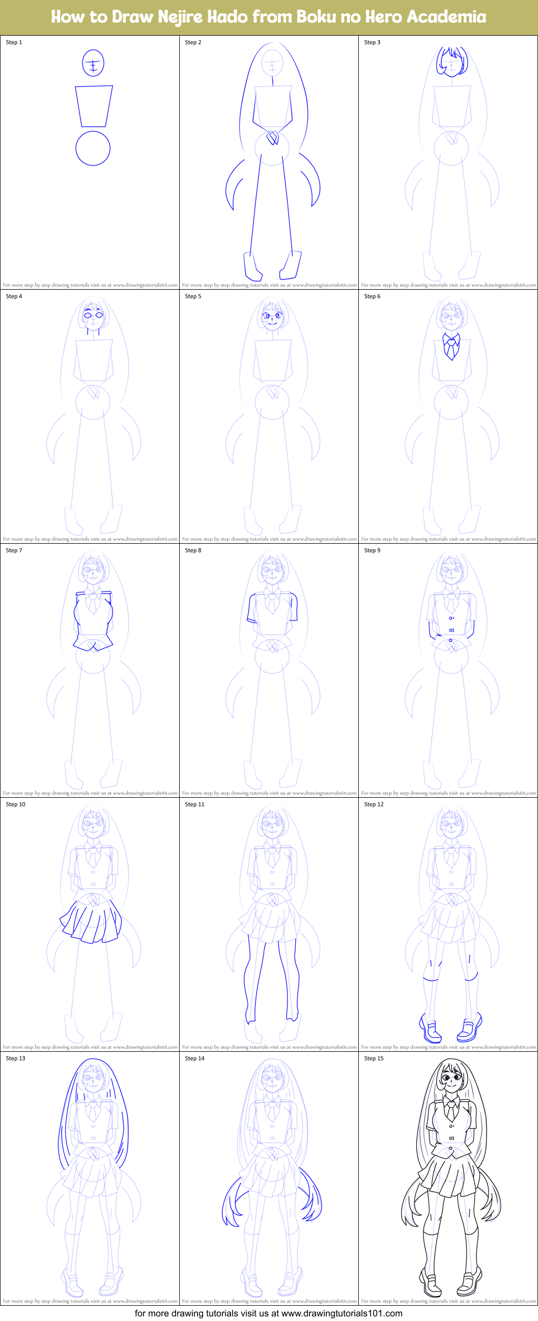 Step By Step How To Draw Nejire Hado From Boku No Her - vrogue.co