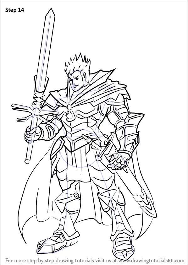 Step by Step How to Draw Demon Slaying Knight, Lohengrin from Cardfight ...