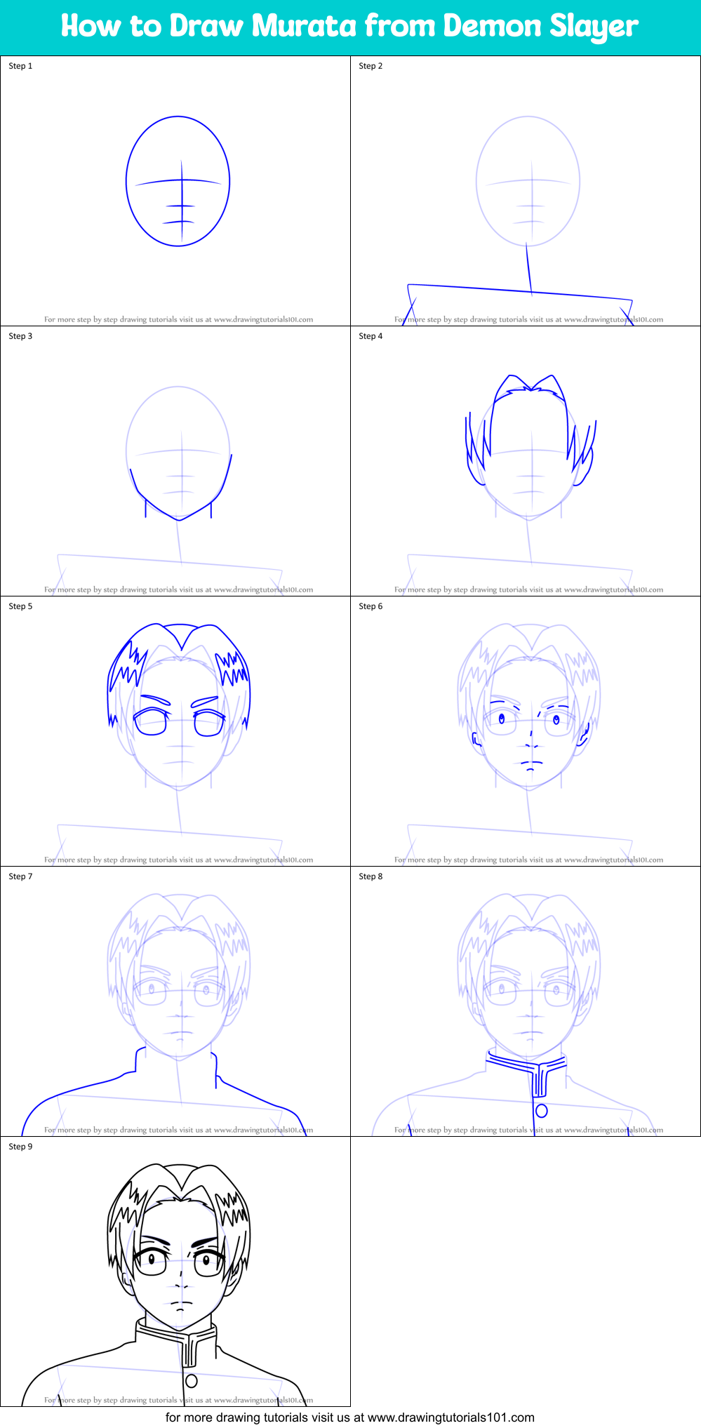 How to Draw Murata from Demon Slayer printable step by step drawing ...