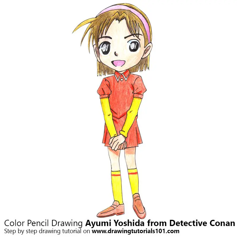Ayumi Yoshida from Detective Conan Color Pencil Drawing