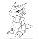 How to Draw Shoutmon from Digimon Fusion