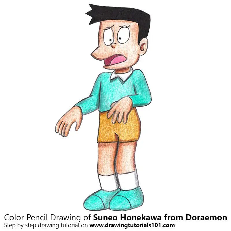 Suneo Honekawa from Doraemon Color Pencil Drawing