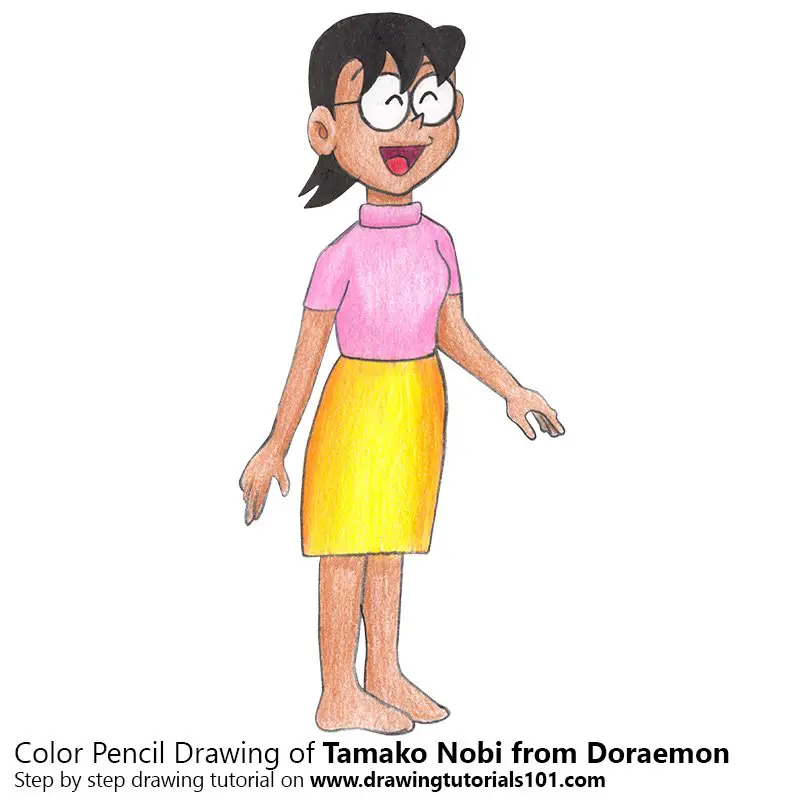 Tamako Nobi from Doraemon Color Pencil Drawing