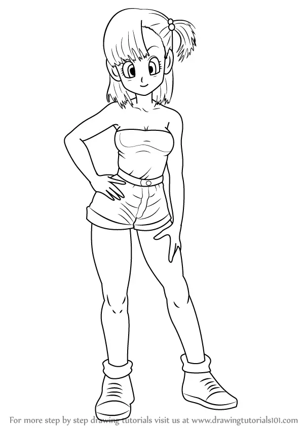 Learn How To Draw Bulma From Dragon Ball Z Dragon Ball Z Step By Step Drawing Tutorials