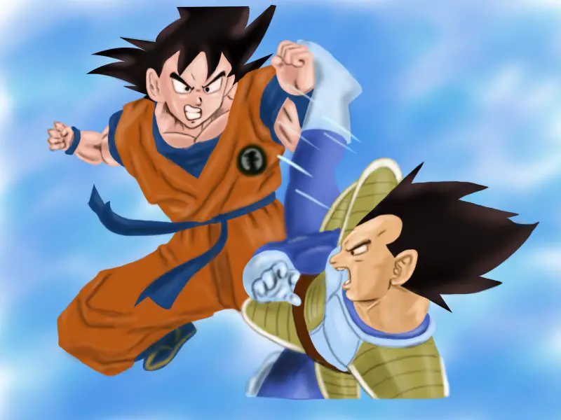 Step by Step How to Draw Goku vs Vegeta : 