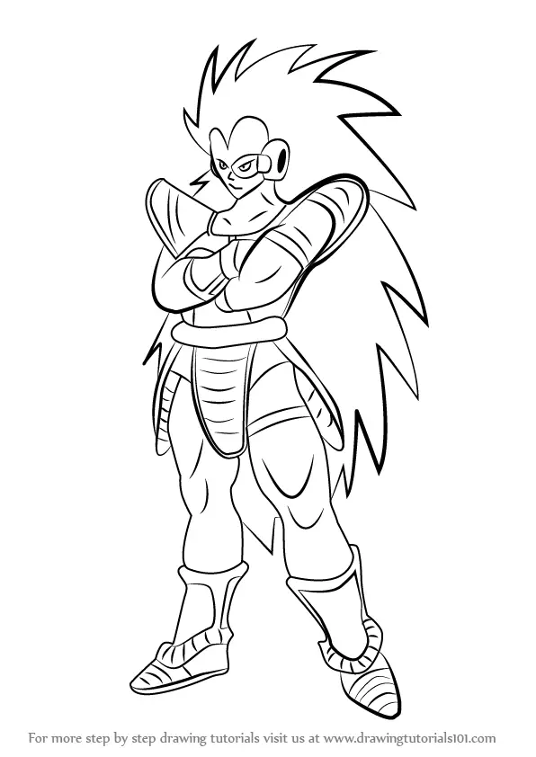 Learn How to Draw Raditz from Dragon Ball Z (Dragon Ball Z) Step by ...