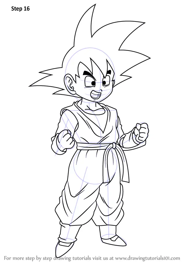 Learn How to Draw Son Goten from Dragon Ball Z (Dragon Ball Z) Step by