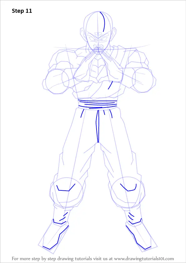 Learn How to Draw Tenshinhan from Dragon Ball Z (Dragon Ball Z) Step by ...