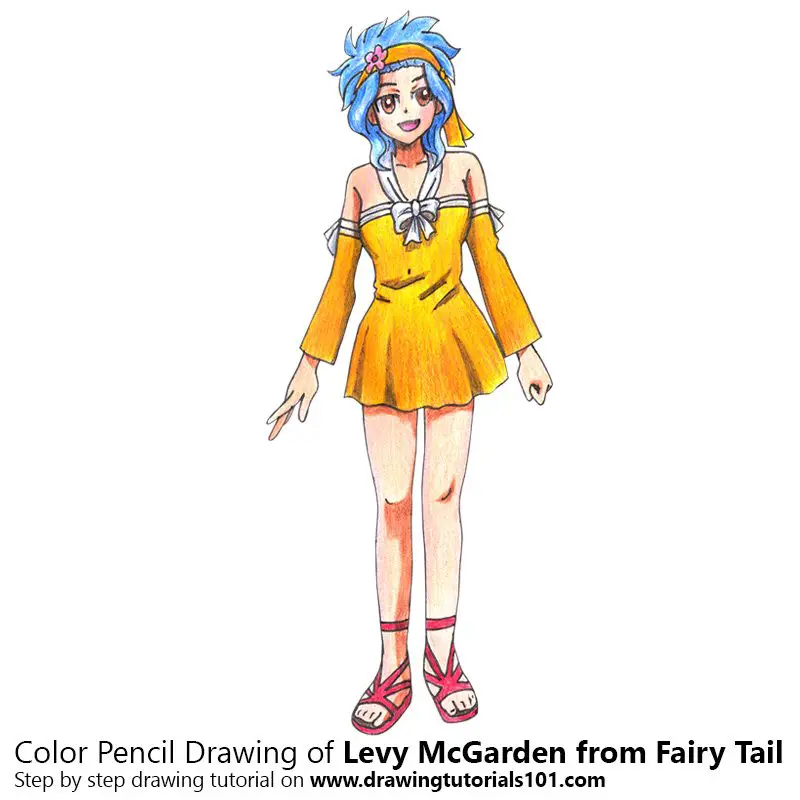 Levy McGarden from Fairy Tail Color Pencil Drawing